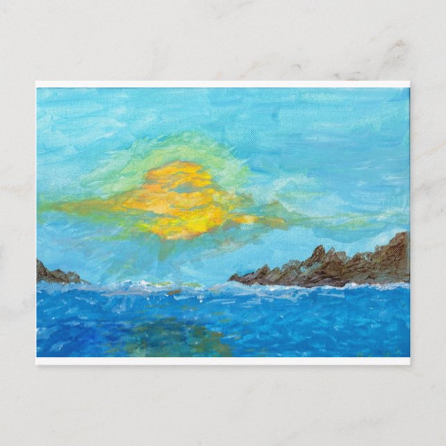 Sunset Over Ocean Postcard (Front)