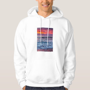 Sunset over ocean waves, California Hoodie