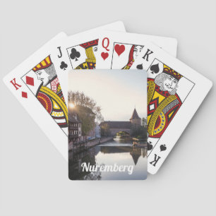 Sunset over old mediaeval bridge in Nuremberg Playing Cards