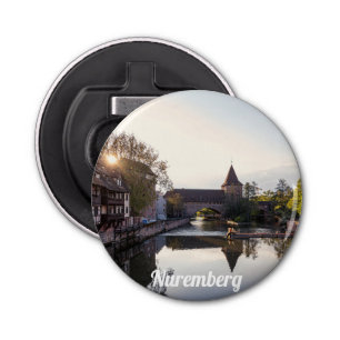 Sunset over old medieval bridge in Nuremberg Bottle Opener