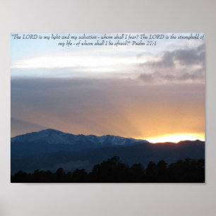 Sunset over Pike's Peak - Psalm 27:1 Poster