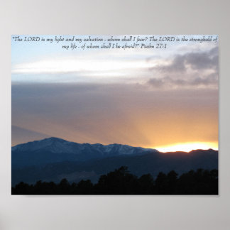 Sunset over Pike's Peak - Psalm 27:1 Poster