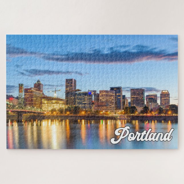Sunset Over Portland, Oregon Jigsaw Puzzle (Horizontal)