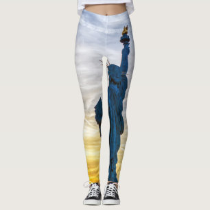 Sunset over Replica of the Liberty Statue in Paris Leggings