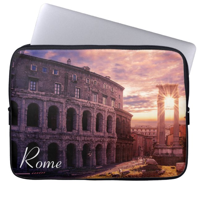 Sunset over Rome Colosseum in Rome Laptop Sleeve (Front)