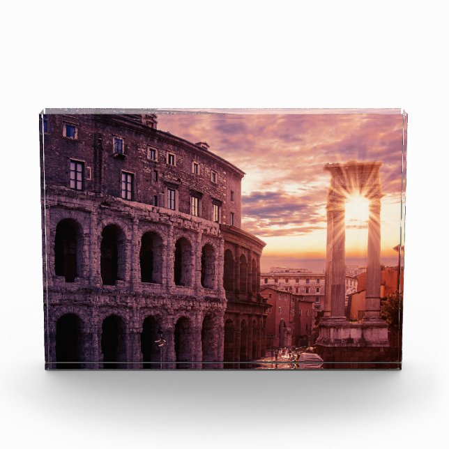 Sunset over Rome Colosseum in Rome Photo Block (Front)