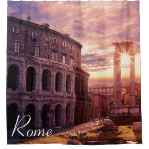Sunset over Rome Colosseum in Rome Shower Curtain