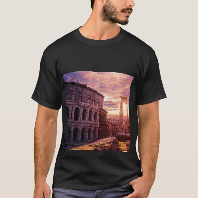 Sunset over Rome Colosseum in Rome T-Shirt (Front)