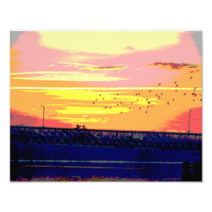 SUNSET OVER ROURKE BRIDGE PHOTO PRINT