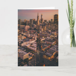 Sunset Over San Francisco Financial District Card