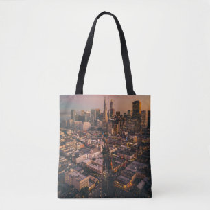 Sunset Over San Francisco Financial District Tote Bag