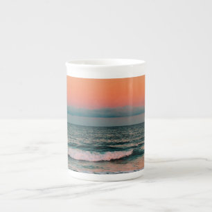 sunset over sea bone china mug
