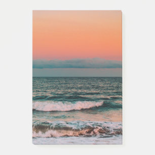 sunset over sea post-it notes
