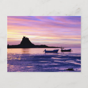 Sunset over sea postcard