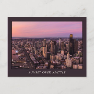 Sunset over Seattle Postcard