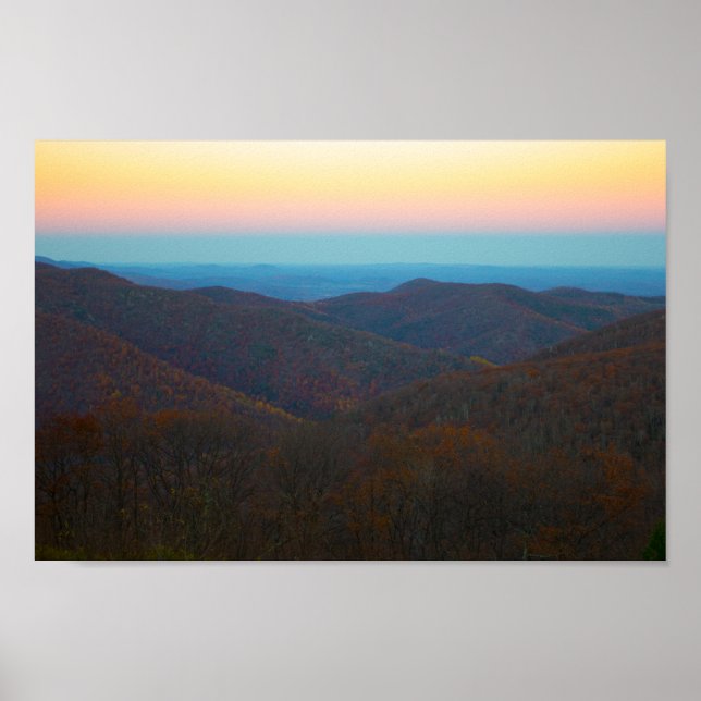 Sunset over Shenandoah National Park, Virginia Poster (Front)