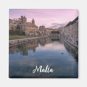 Sunset over small canal in Cospicua, Malta Magnet
