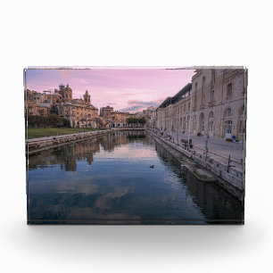 Sunset over small canal in Cospicua, Malta Photo Block