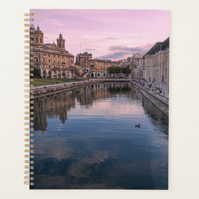 Sunset over small canal in Cospicua, Malta Planner (Front)