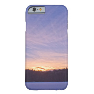 Sunset over Snow-covered Winter Lake & Trees Barely There iPhone 6 Case