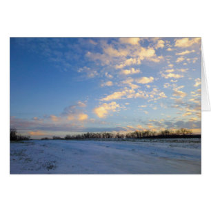 Sunset over Snowy Field