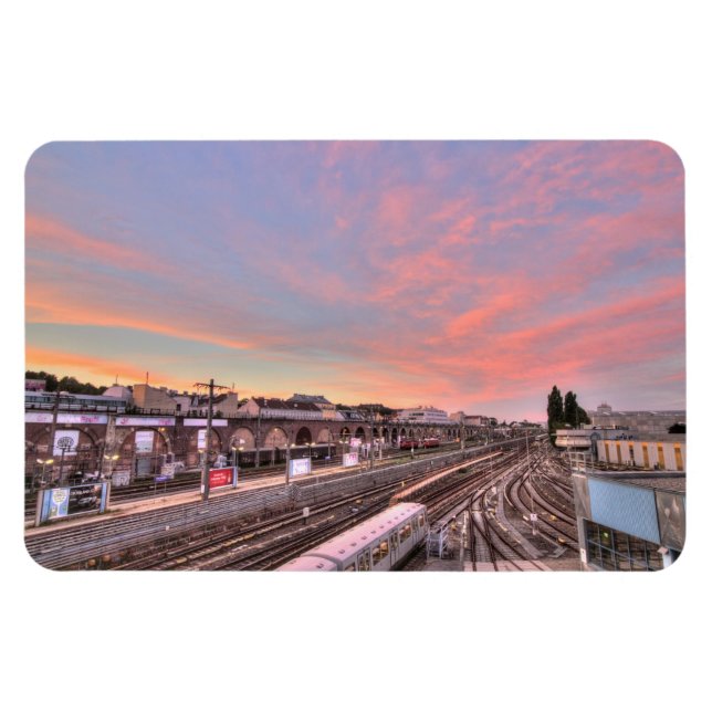 Sunset Over Spittelau, Vienna Austria Magnet (Horizontal)