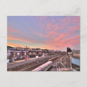 Sunset Over Spittelau, Vienna Austria Postcard