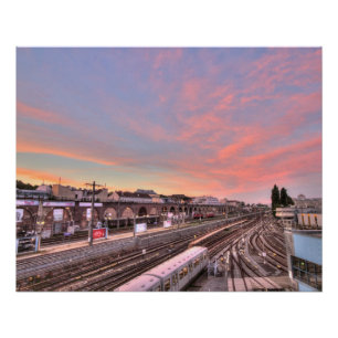 Sunset Over Spittelau, Vienna Austria Poster