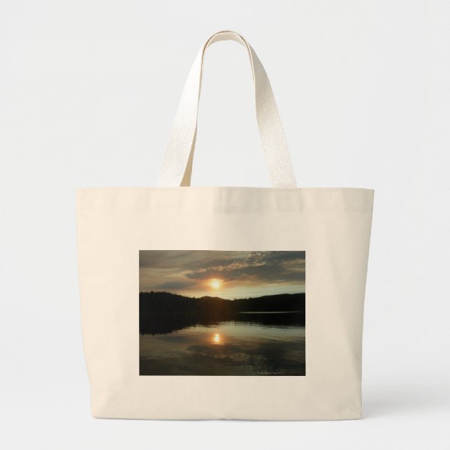 Sunset over Spring Valley Reservoir Large Tote Bag (Front)