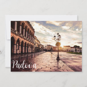 Sunset over square in Padova in Italy