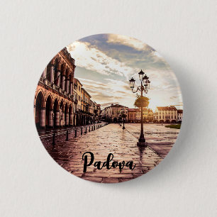 Sunset over square in Padova in Italy 6 Cm Round Badge