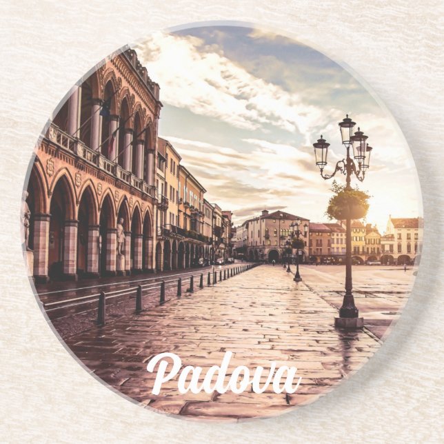 Sunset over square in Padova in Italy Coaster (Front)