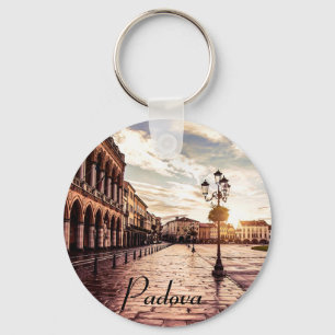 Sunset over square in Padova in Italy Key Ring