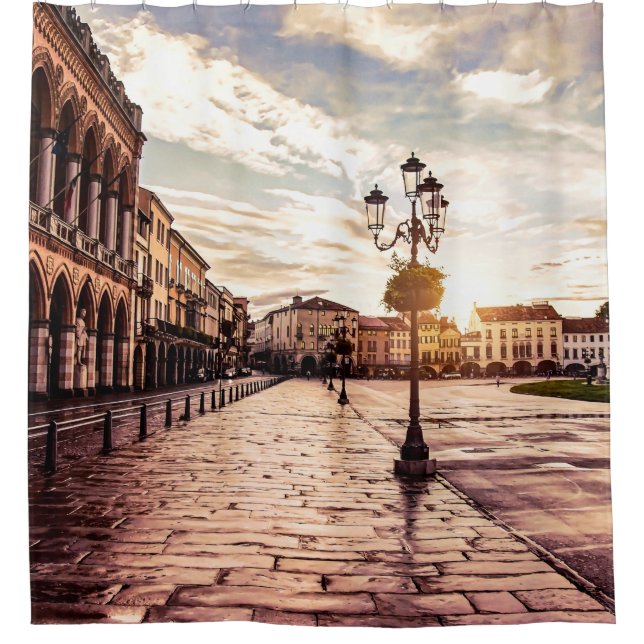 Sunset over square in Padova in Italy Shower Curtain (Front)