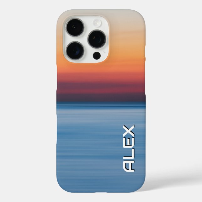 Sunset Over Still Ocean – Dark Sea and Red Sky Case-Mate iPhone Case (Back)