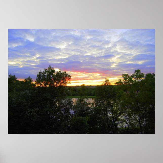 Sunset over Stilwell Pond Poster (Front)