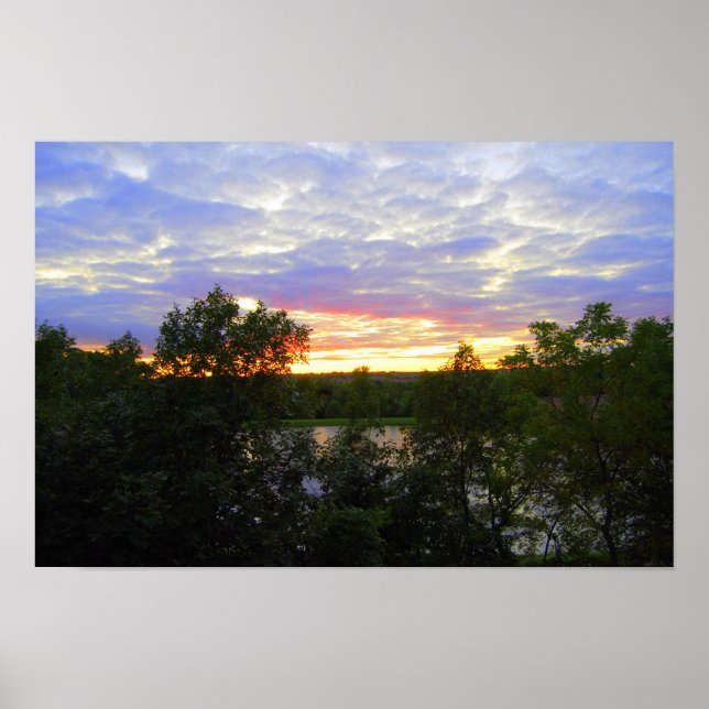 Sunset over Stilwell Pond Poster (Front)