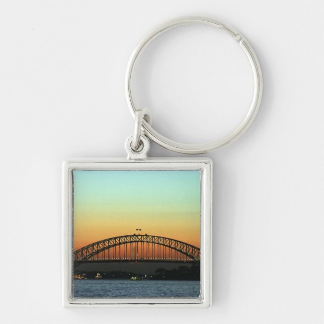 Sunset over Sydney Harbour Bridge, Australia Key Ring (Front)
