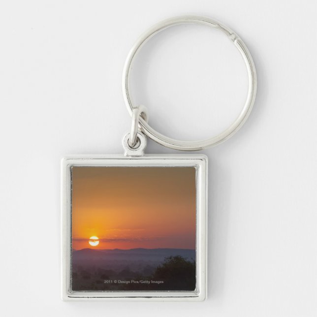 Sunset Over The African Landscape Key Ring (Front)