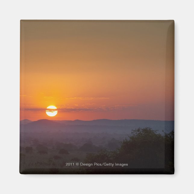 Sunset Over The African Landscape Magnet (Front)