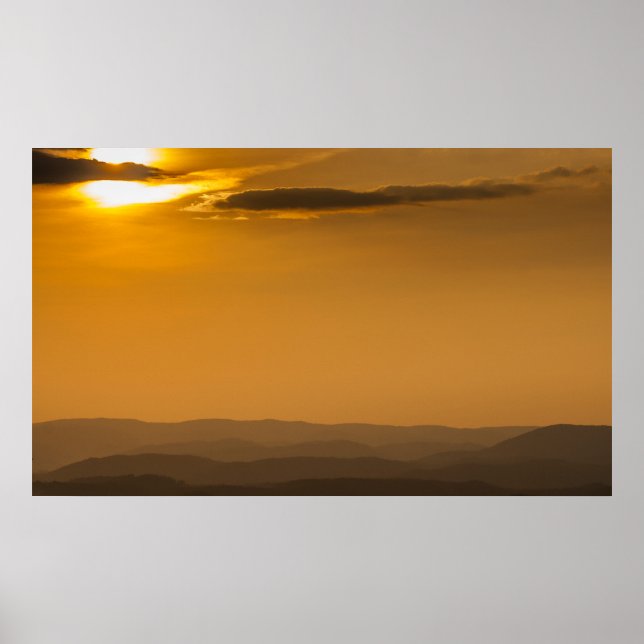 Sunset Over the Allegheny Mountains, West Virginia Poster (Front)