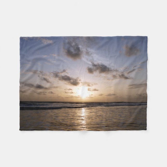 Sunset over the Arabic Sea Fleece Blanket (Front (Horizontal))