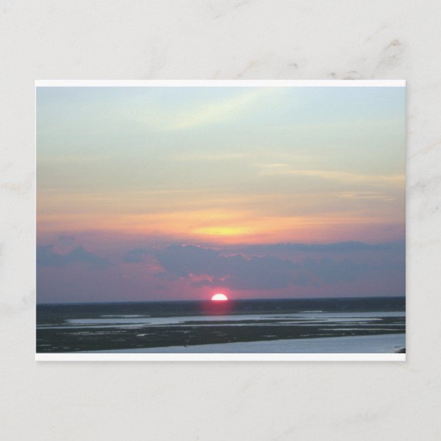 Sunset Over the Bay in Margate, NJ Postcard (Front)