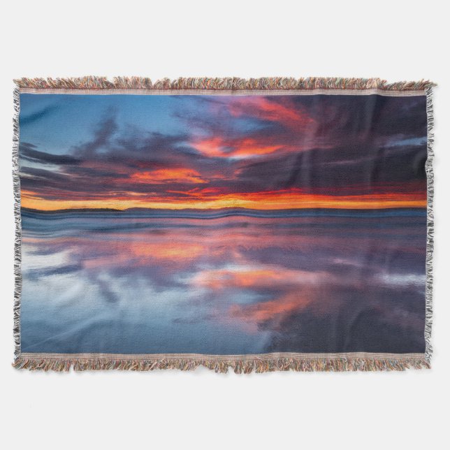 Sunset over the Channel Islands, CA Throw Blanket (Front)