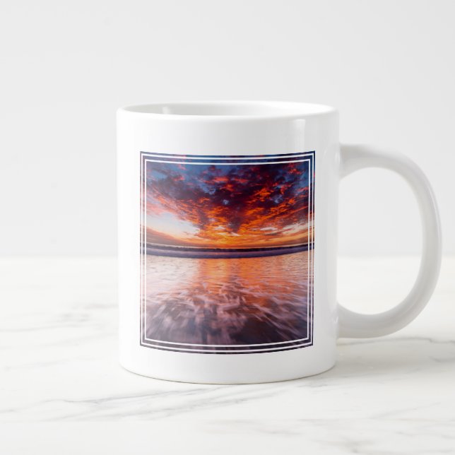 Sunset Over The Channel Islands Large Coffee Mug (Right)
