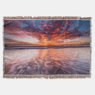 Sunset Over The Channel Islands Throw Blanket