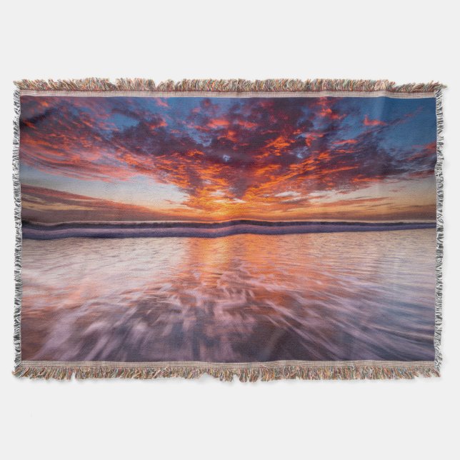 Sunset Over The Channel Islands Throw Blanket (Front)