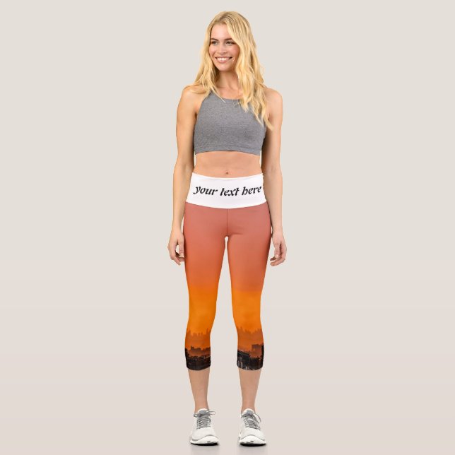 Sunset over the city capri leggings (Front)