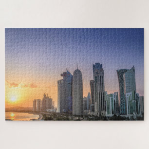 Sunset over the city of Doha, Qatar Jigsaw Puzzle