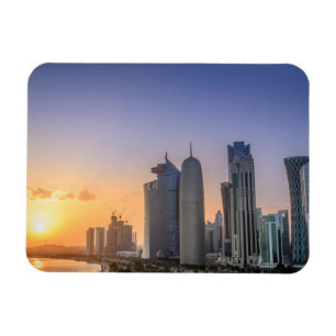 Sunset over the city of Doha, Qatar Magnet